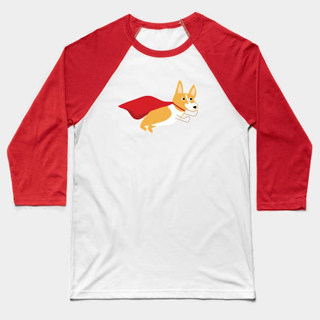 Corgi to the Rescue Baseball T-Shirt by Loo McNulty Design